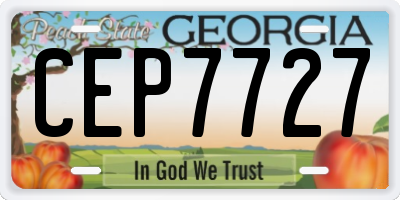GA license plate CEP7727