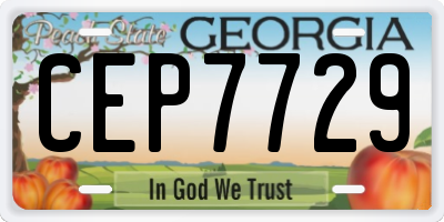 GA license plate CEP7729