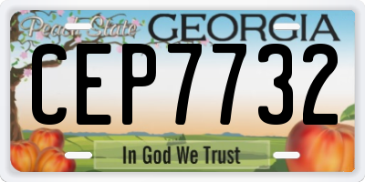 GA license plate CEP7732