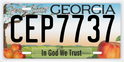 GA license plate CEP7737