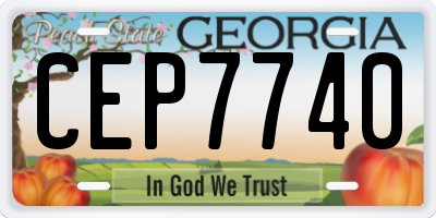 GA license plate CEP7740