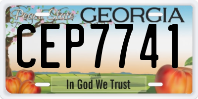 GA license plate CEP7741
