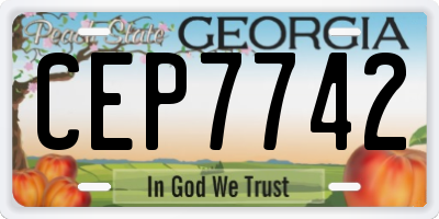 GA license plate CEP7742