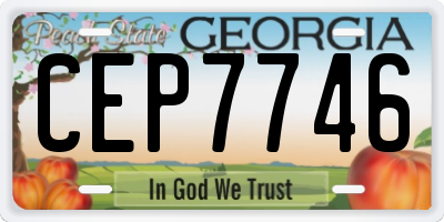 GA license plate CEP7746