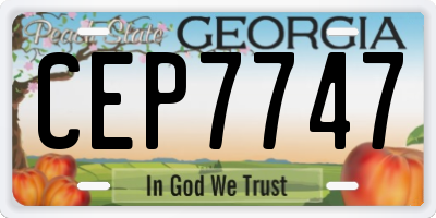 GA license plate CEP7747