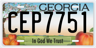GA license plate CEP7751