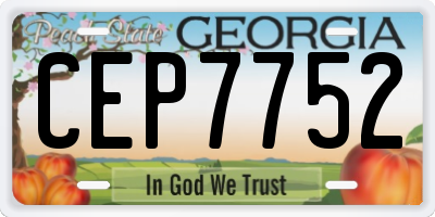 GA license plate CEP7752