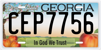 GA license plate CEP7756
