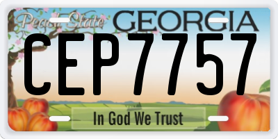 GA license plate CEP7757