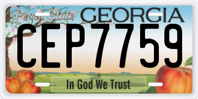 GA license plate CEP7759