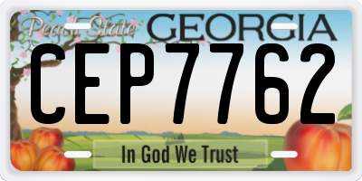 GA license plate CEP7762