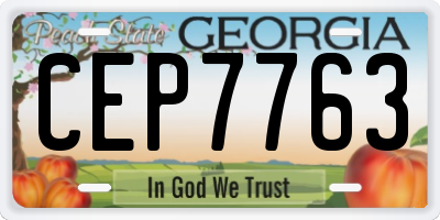 GA license plate CEP7763
