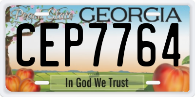 GA license plate CEP7764