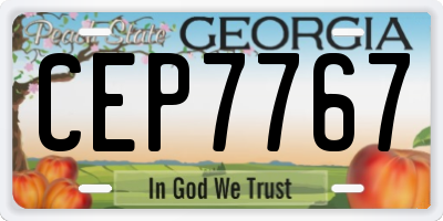 GA license plate CEP7767