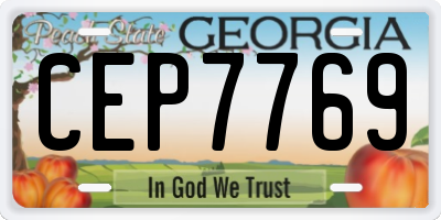 GA license plate CEP7769