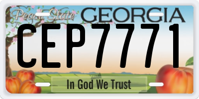 GA license plate CEP7771