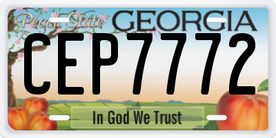 GA license plate CEP7772
