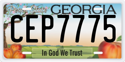 GA license plate CEP7775