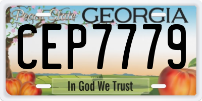 GA license plate CEP7779