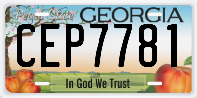 GA license plate CEP7781