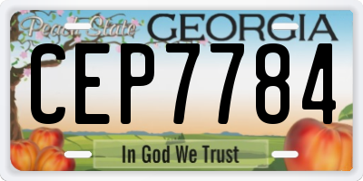 GA license plate CEP7784