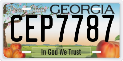 GA license plate CEP7787
