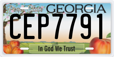 GA license plate CEP7791