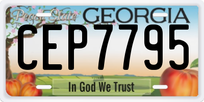 GA license plate CEP7795