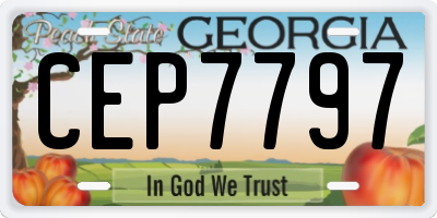 GA license plate CEP7797