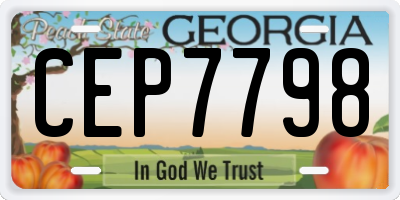 GA license plate CEP7798