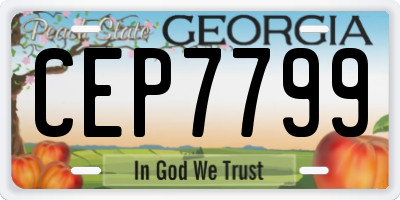 GA license plate CEP7799