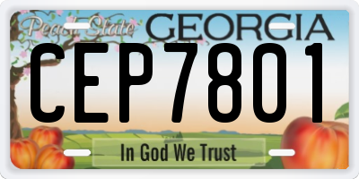 GA license plate CEP7801