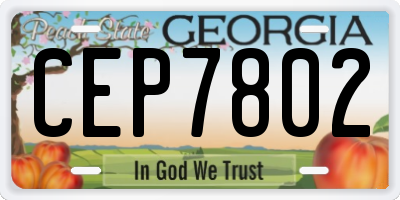 GA license plate CEP7802