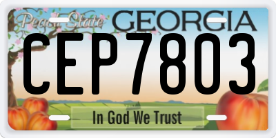 GA license plate CEP7803