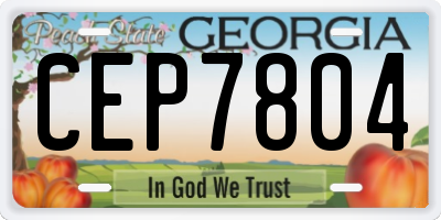 GA license plate CEP7804