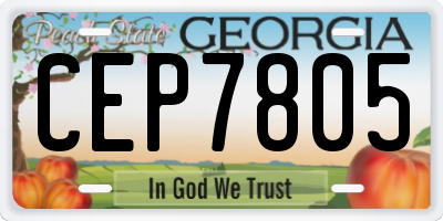 GA license plate CEP7805