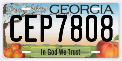 GA license plate CEP7808