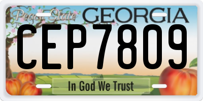 GA license plate CEP7809