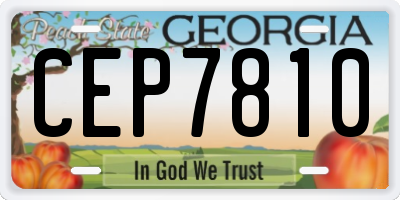 GA license plate CEP7810