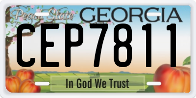 GA license plate CEP7811