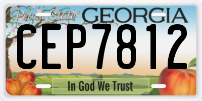 GA license plate CEP7812