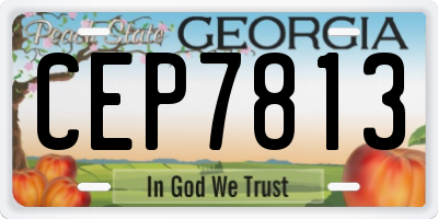 GA license plate CEP7813