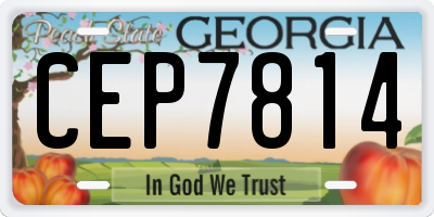 GA license plate CEP7814