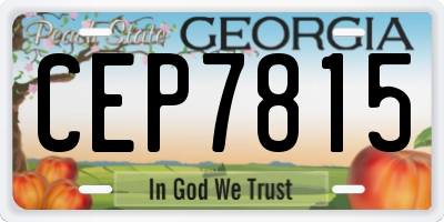 GA license plate CEP7815