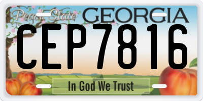 GA license plate CEP7816