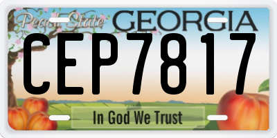 GA license plate CEP7817