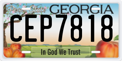 GA license plate CEP7818