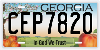 GA license plate CEP7820