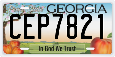GA license plate CEP7821