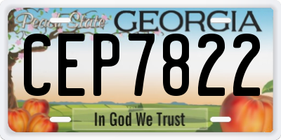 GA license plate CEP7822